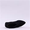 Wonders V Cut Pointed Block Heel Boot - Black Suede
